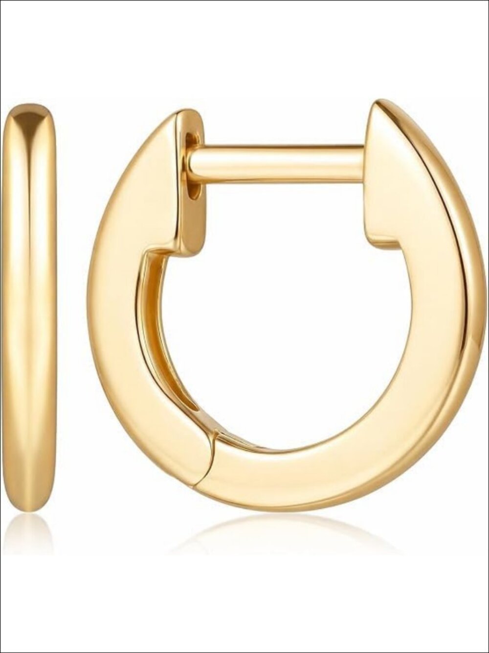 14K Gold Hoops Huggie Earrings Minimalist Everyday Women
